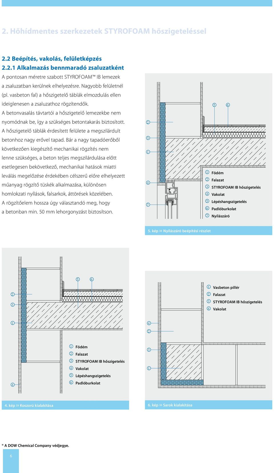 A betonvasalás távtartói a hőszigetelő lemezekbe nem nyomódnak be, így a szükséges betontakarás biztosított. A hőszigetelő táblák érdesített felülete a megszilárdult betonhoz nagy erővel tapad.