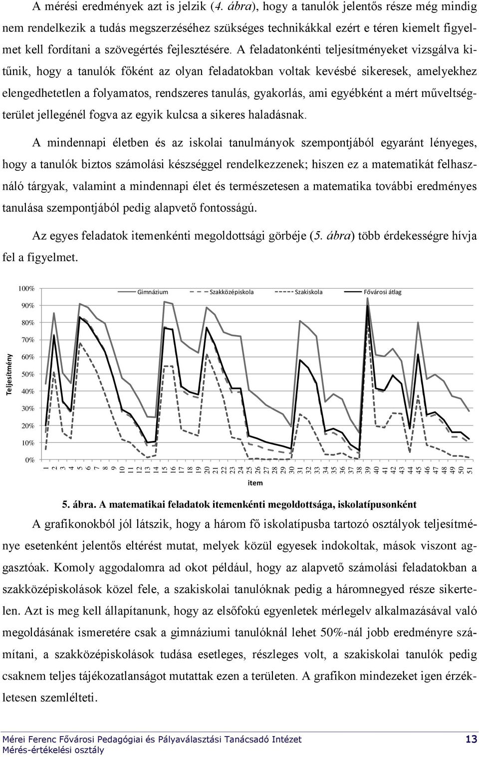 A feladatonkénti teljesítményeket vizsgálva kitűnik, hogy a tanulók főként az olyan feladatokban voltak kevésbé sikeresek, amelyekhez elengedhetetlen a folyamatos, rendszeres tanulás, gyakorlás, ami