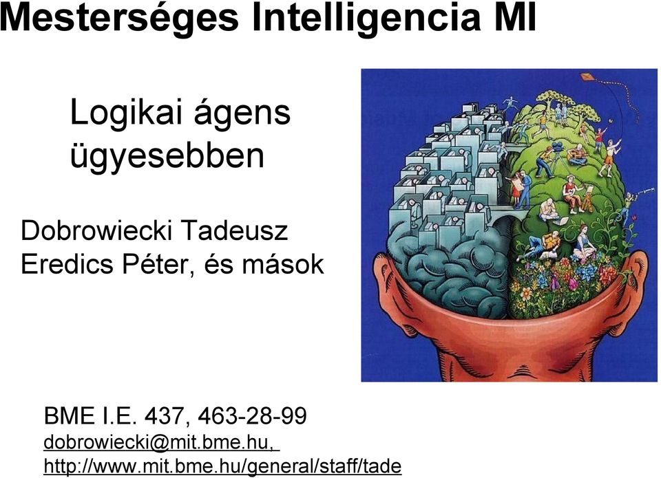 és mások BME I.E. 437, 463-28-99 dobrowiecki@mit.