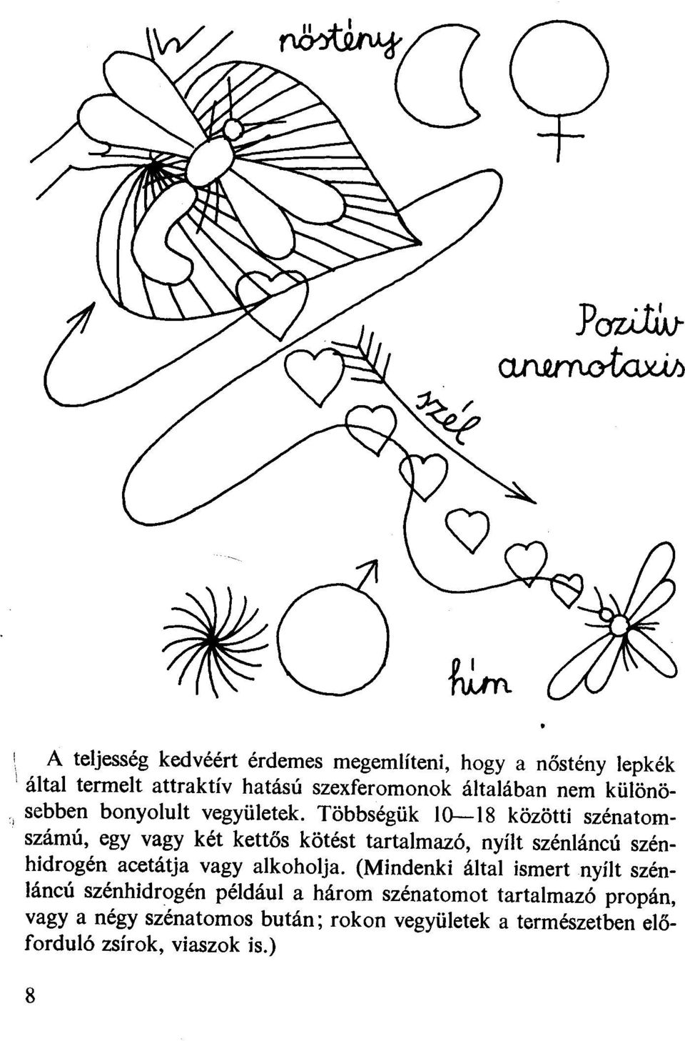 Többségük 10-18 közötti szénatom-, számú, egy vagy két kettős kötést tartalmazó, nyílt szénláncú szénhidrogén acetátja