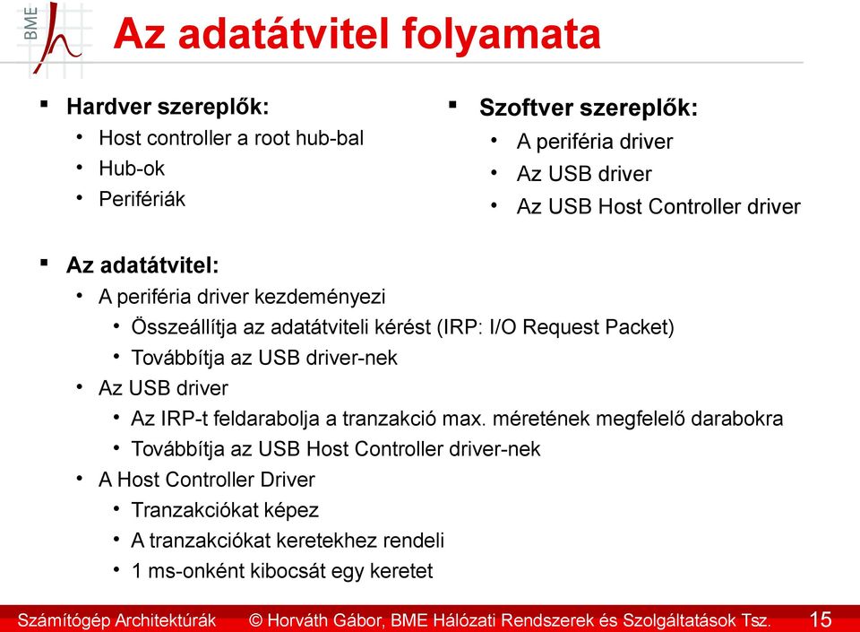 USB driver Az IRP-t feldarabolja a tranzakció max.