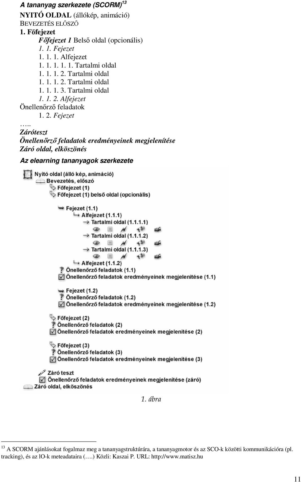. Záróteszt Önellenőrző feladatok eredményeinek megjelenítése Záró oldal, elköszönés Az elearning tananyagok szerkezete 1.