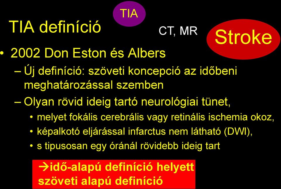 cerebrális vagy retinális ischemia okoz, képalkotó eljárással infarctus nem látható (DWI),