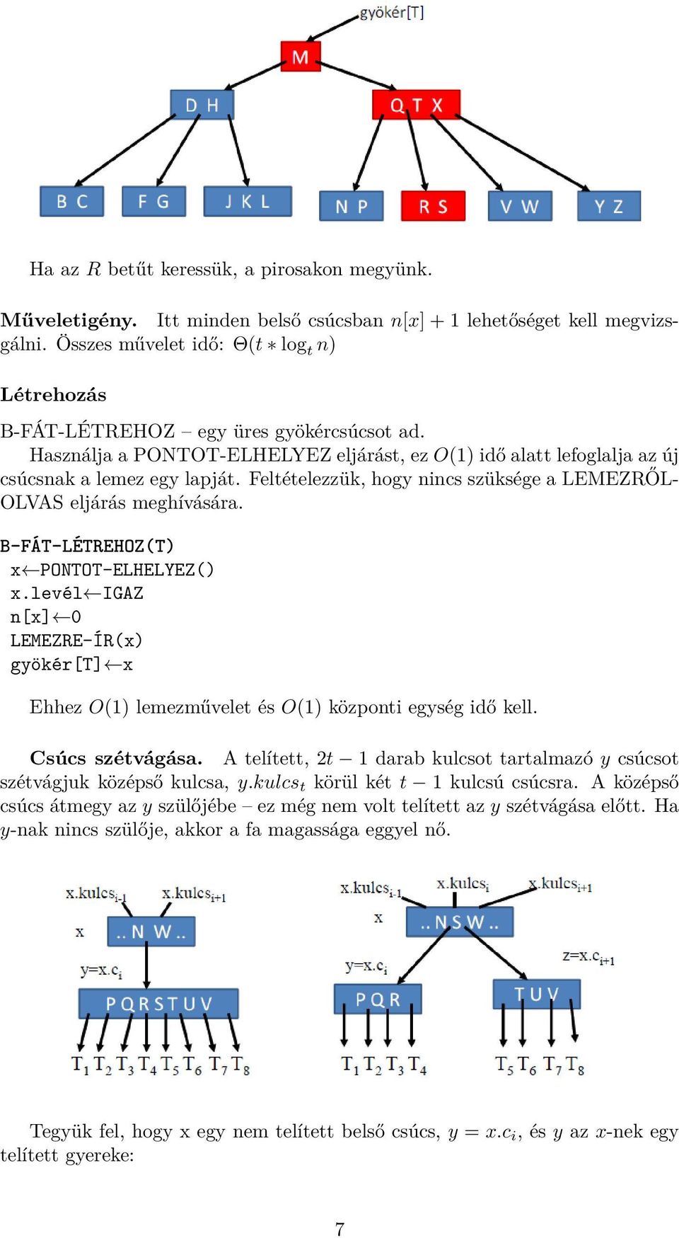 Feltételezzük, hogy nincs szüksége a LEMEZRŐL- OLVAS eljárás meghívására. B-FÁT-LÉTREHOZ(T) x PONTOT-ELHELYEZ() x.