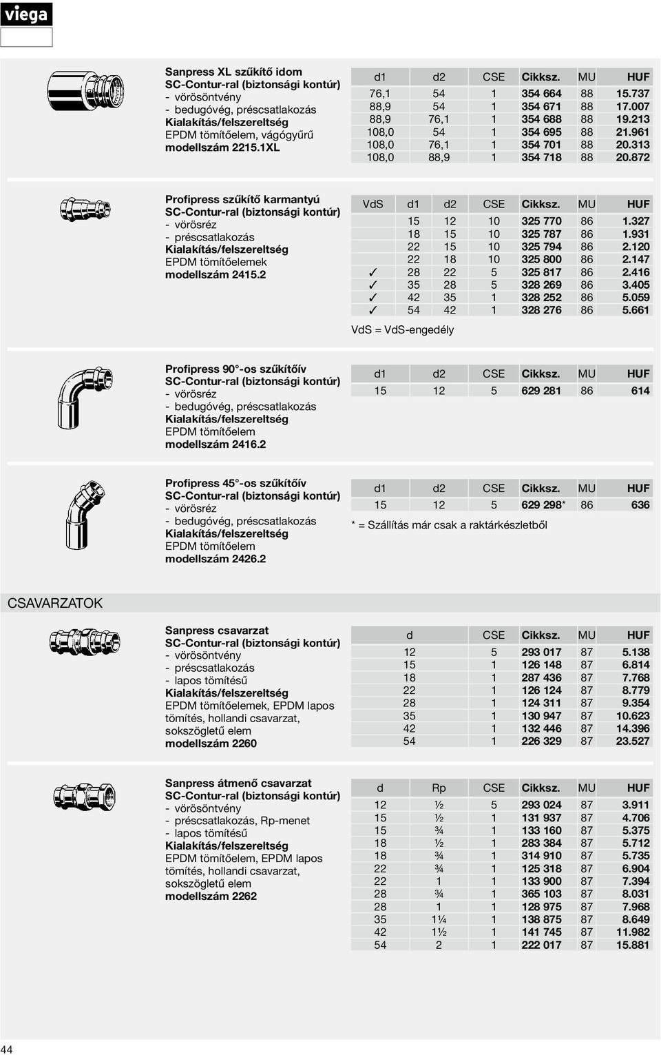 2 VdS d1 d2 CSE Cikksz. MU HUF 15 12 10 325 770 86 1.327 18 15 10 325 787 86 1.931 22 15 10 325 794 86 2.120 22 18 10 325 800 86 2.147 28 22 5 325 817 86 2.416 35 28 5 328 269 86 3.