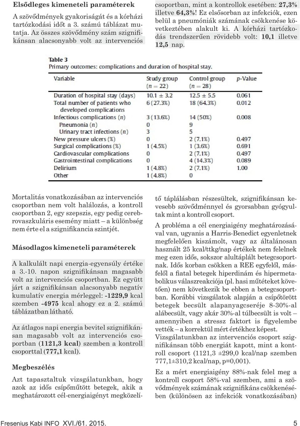 Ez elsősorban az infekciók, ezen belül a pneumóniák számának csökkenése következtében alakult ki. A kórházi tartózkodás trendszerűen rövidebb volt: 10,1 illetve 12,5 nap.