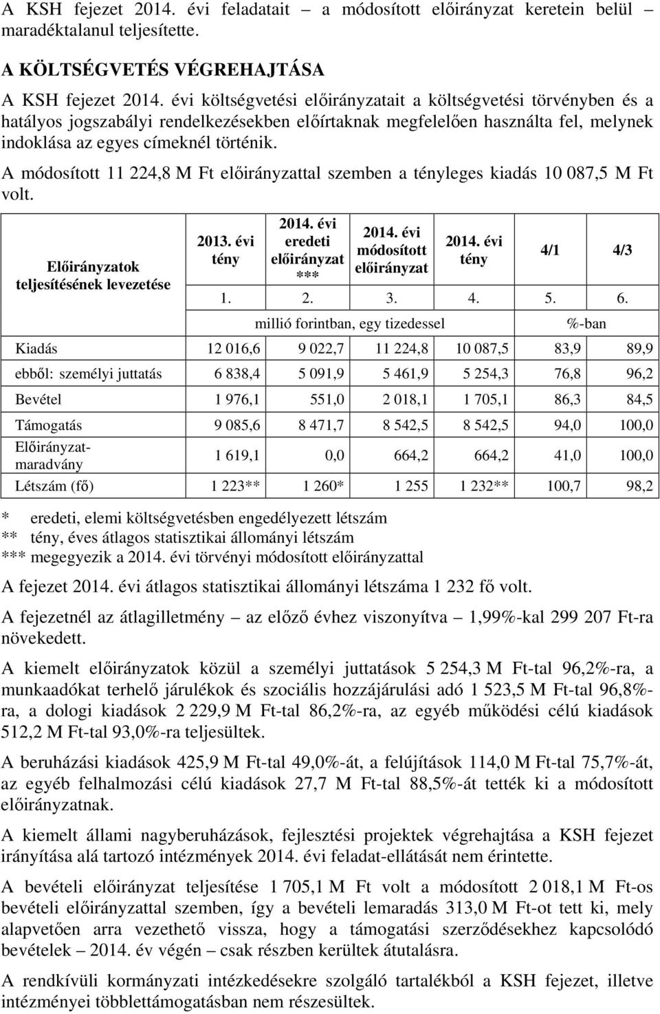 címeknél történik. A módosított 11 224,8 M Ft tal szemben a tényleges kiadás 10 087,5 M Ft volt. Előirányzatok teljesítésének levezetése 2013. évi tény eredeti *** módosított tény 4/1 4/3 1. 2. 3. 4. 5.