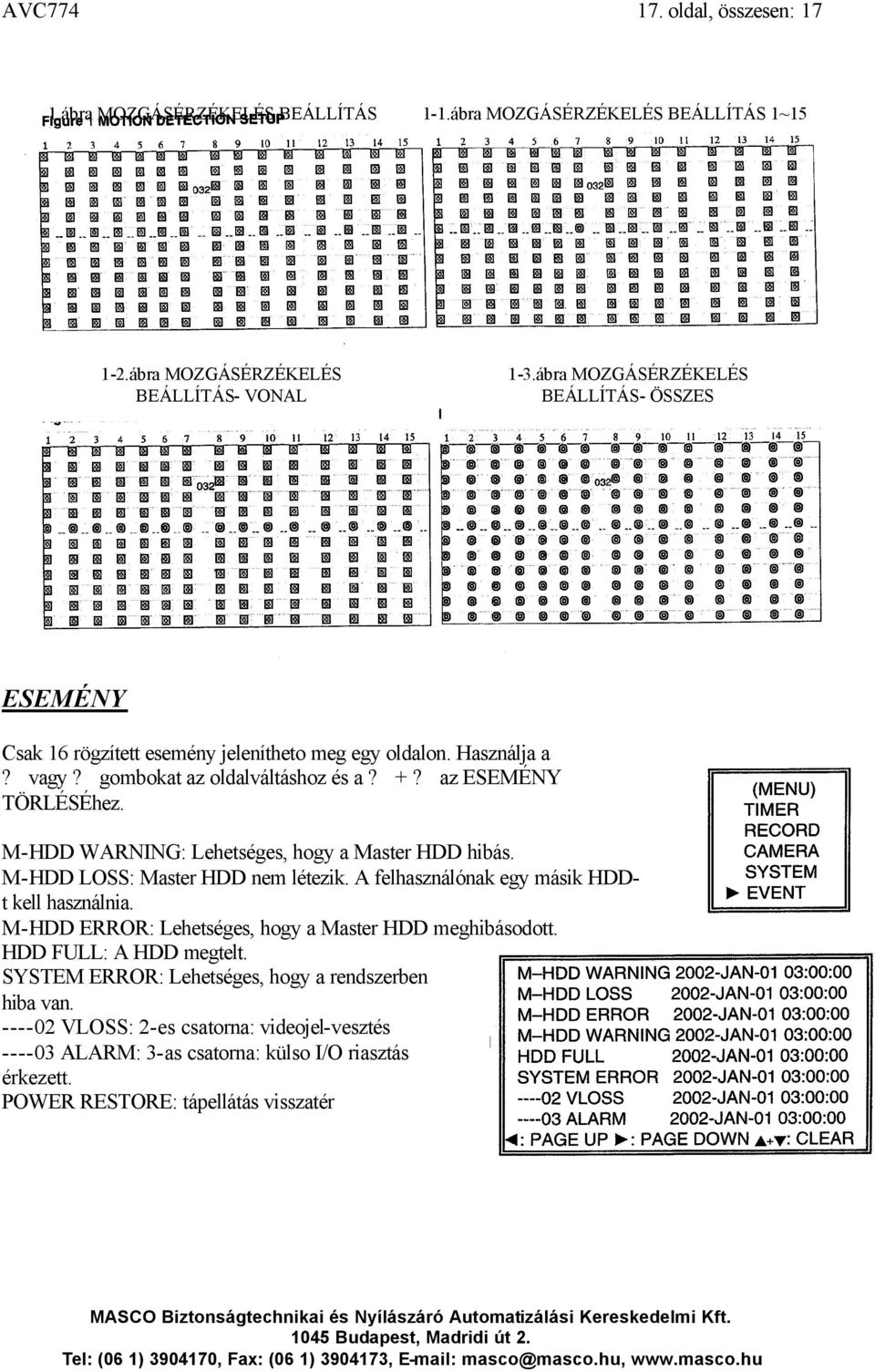 M-HDD WARNING: Lehetséges, hogy a Master HDD hibás. M-HDD LOSS: Master HDD nem létezik. A felhasználónak egy másik HDDt kell használnia.