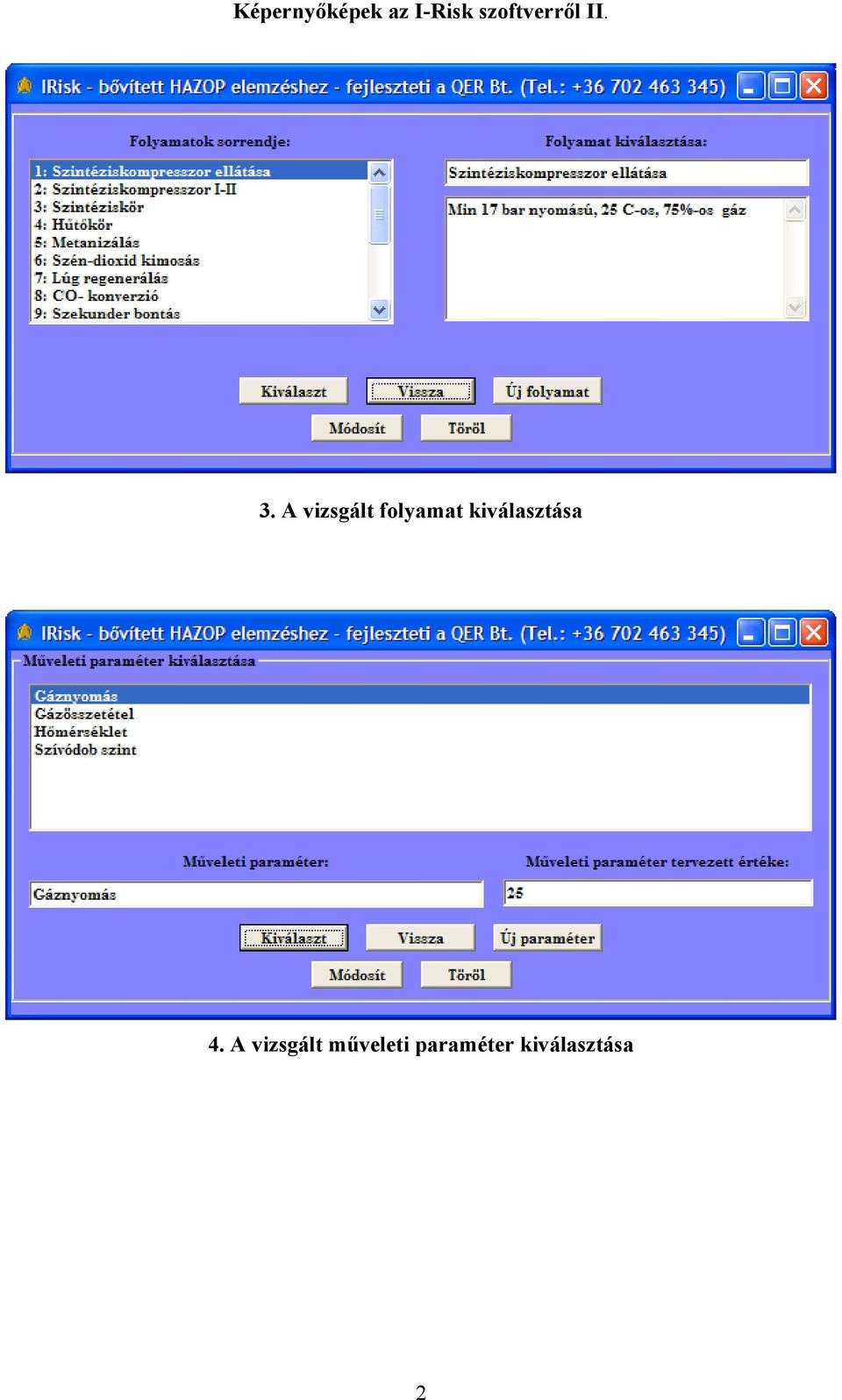 A vizsgált folyamat