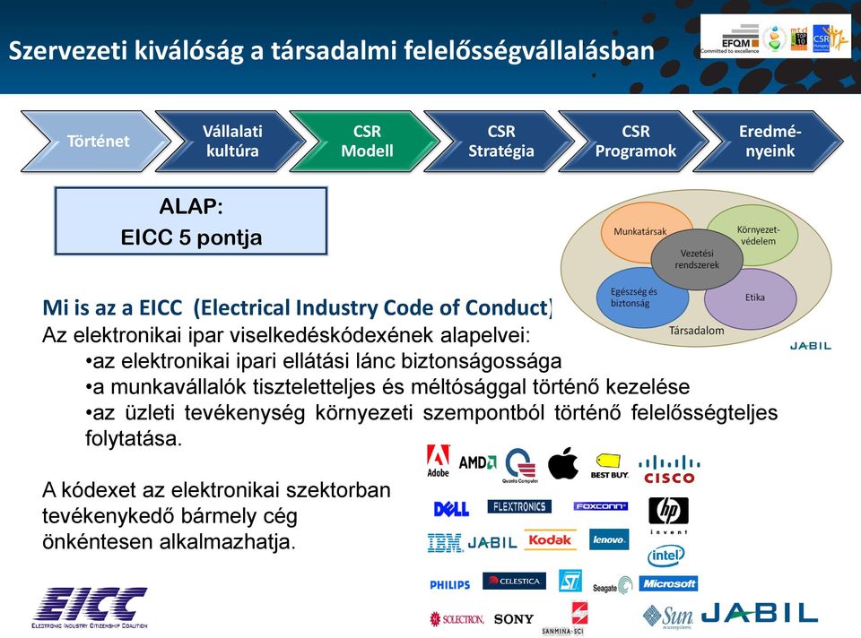 Az elektronikai ipar viselkedéskódexének alapelvei: az elektronikai ipari ellátási lánc biztonságossága a