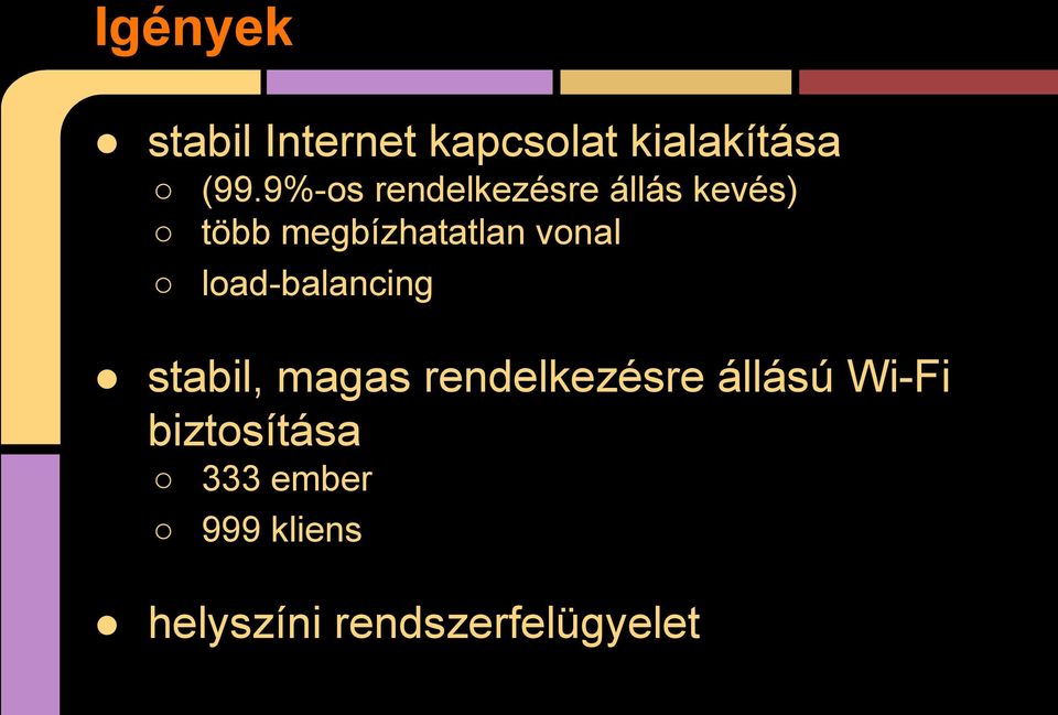 vonal load-balancing stabil, magas rendelkezésre állású