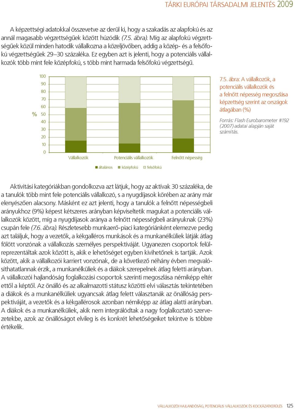 Ez egyben azt is jelenti, hogy a potenciális vállalkozók több mint fele középfokú, s több mint harmada felsőfokú végzettségű.