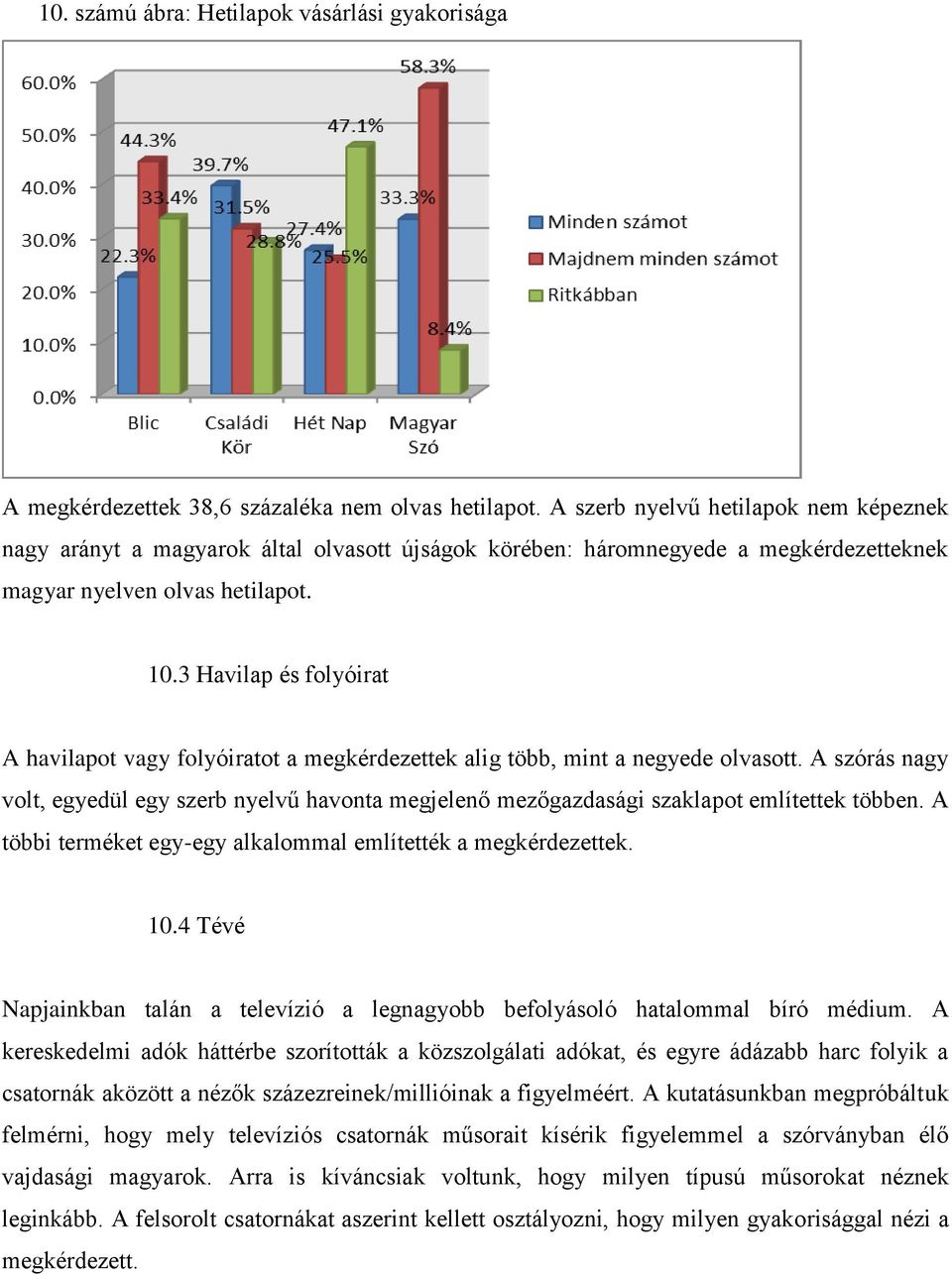 3 Havilap és folyóirat A havilapot vagy folyóiratot a megkérdezettek alig több, mint a negyede olvasott.