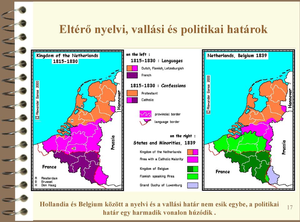 nyelvi és a vallási határ nem esik egybe,