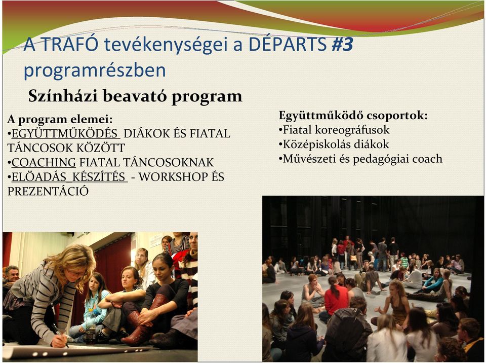 FIATAL TÁNCOSOKNAK ELŐADÁS_KÉSZÍTÉS - WORKSHOP ÉS PREZENTÁCIÓ Együttműködő