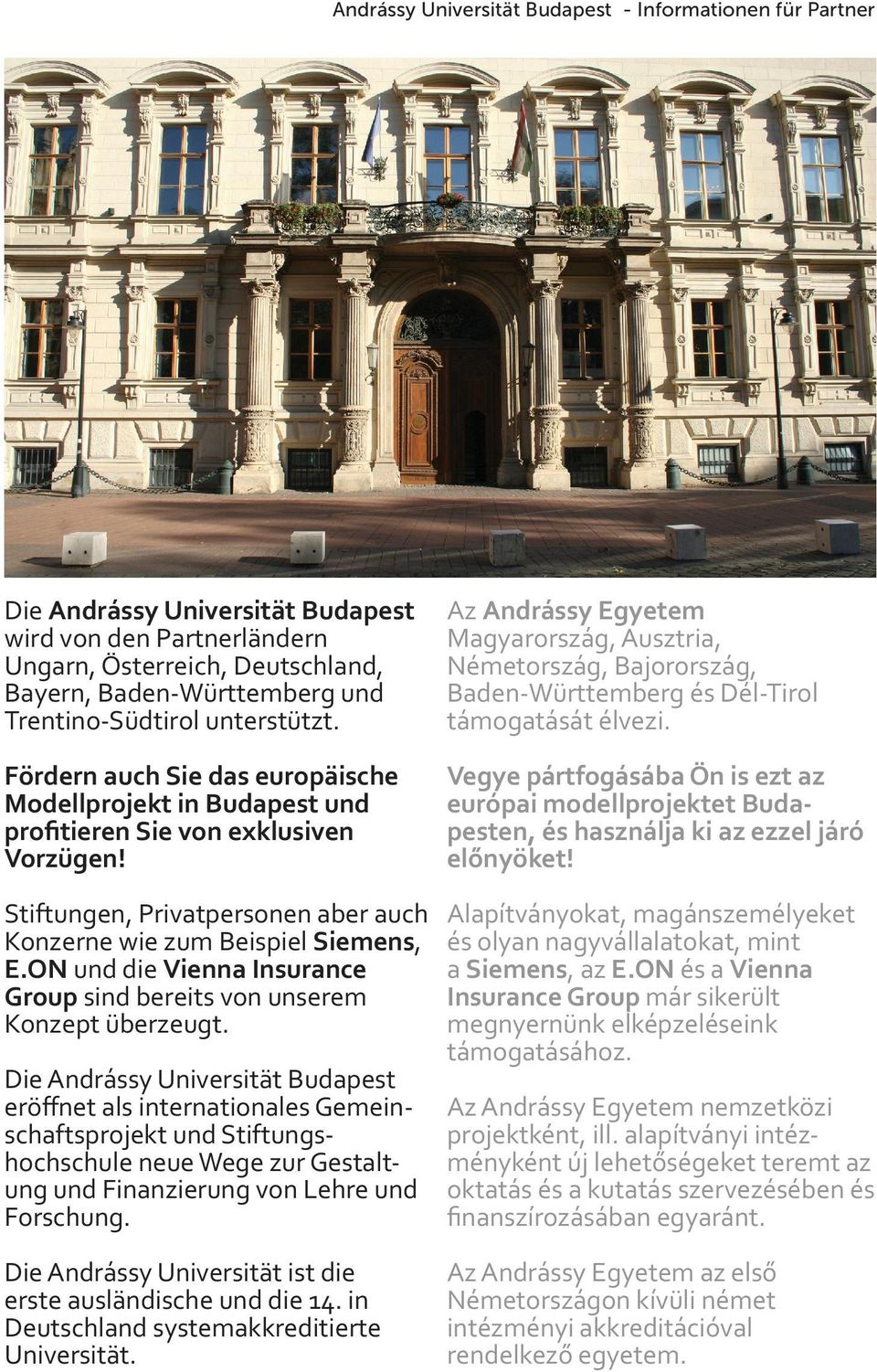 Fördern auch Sie das europäische Modellprojekt in Budapest und profitieren Sie von exklusiven Vorzügen!