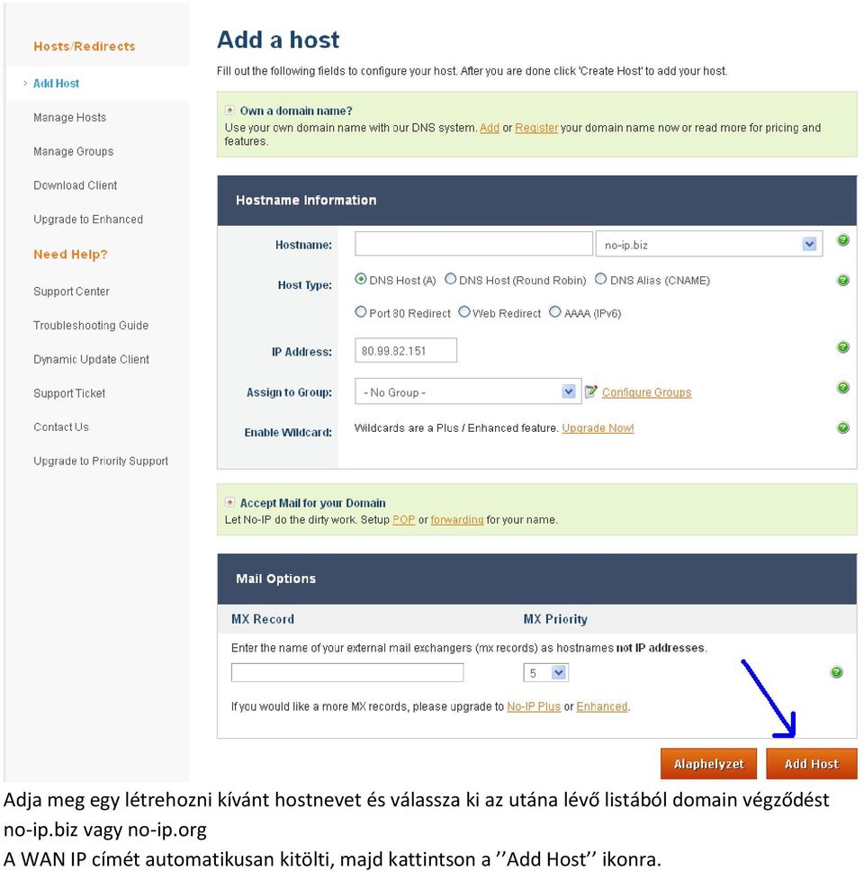 végződést no-ip.biz vagy no-ip.
