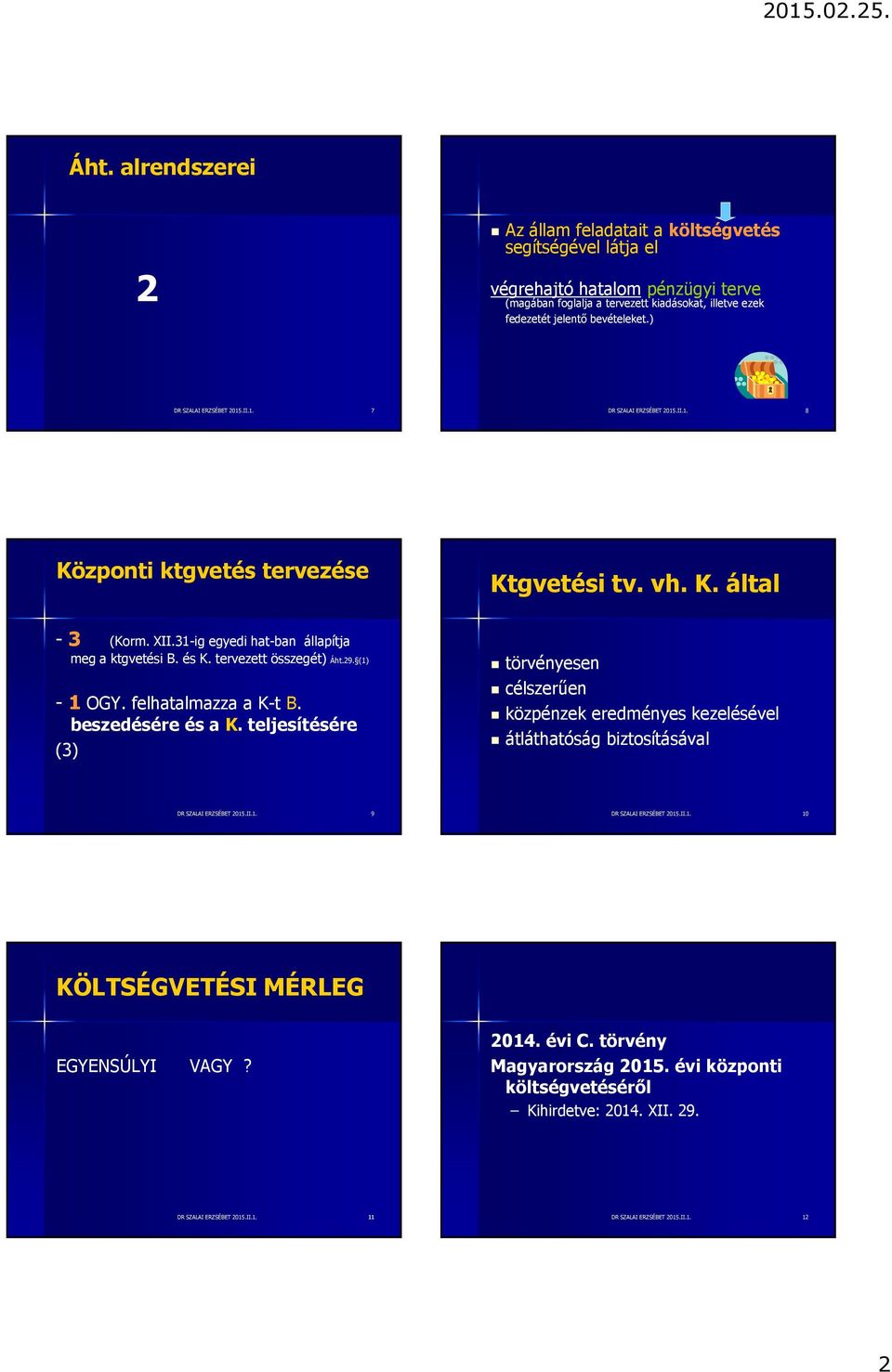 tervezett összegét) Áht.29. (1) - 1 OGY. felhatalmazza a K-t B. beszedésére és a K.
