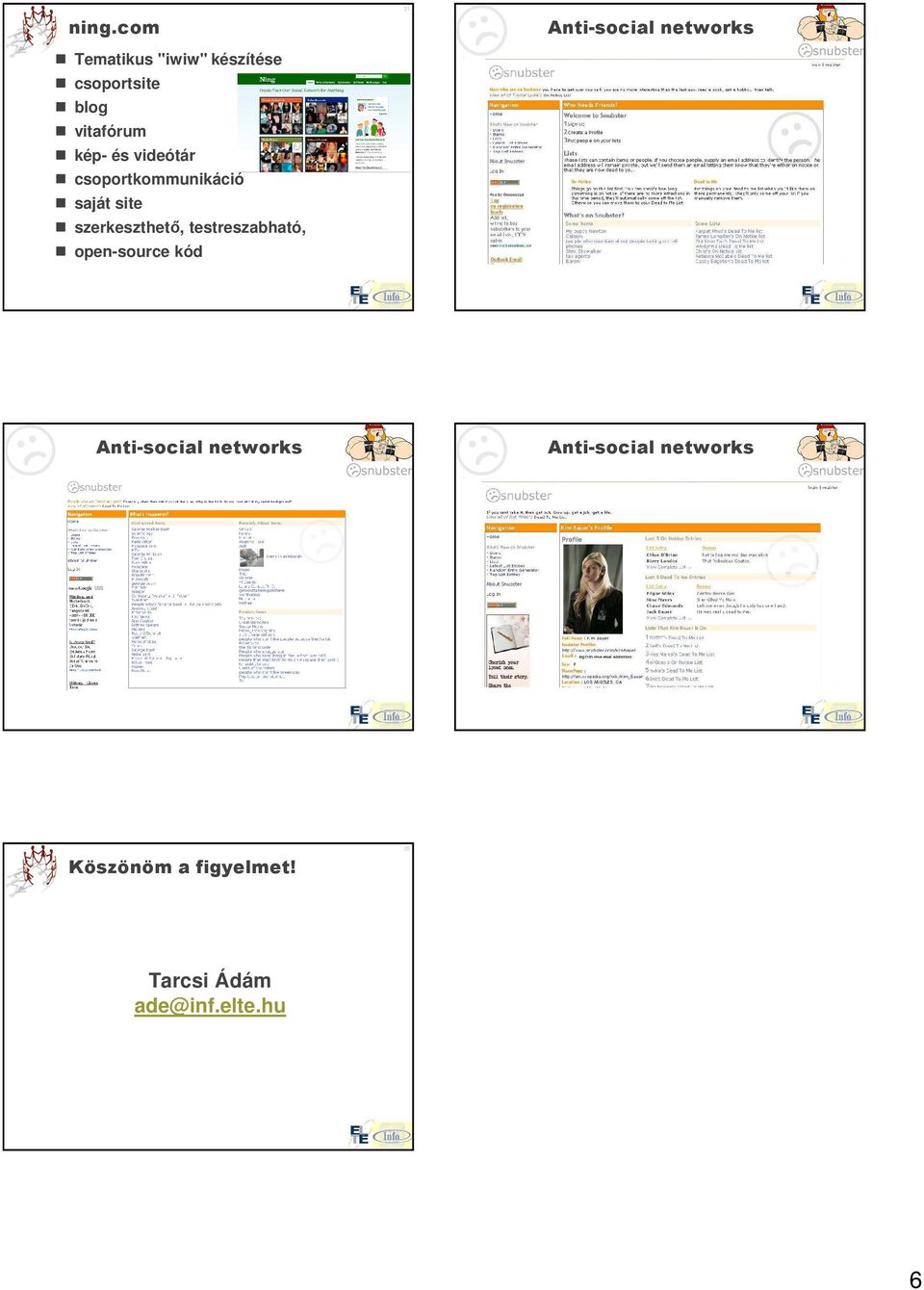 site szerkeszthetı, testreszabható, open-source kód Anti-social