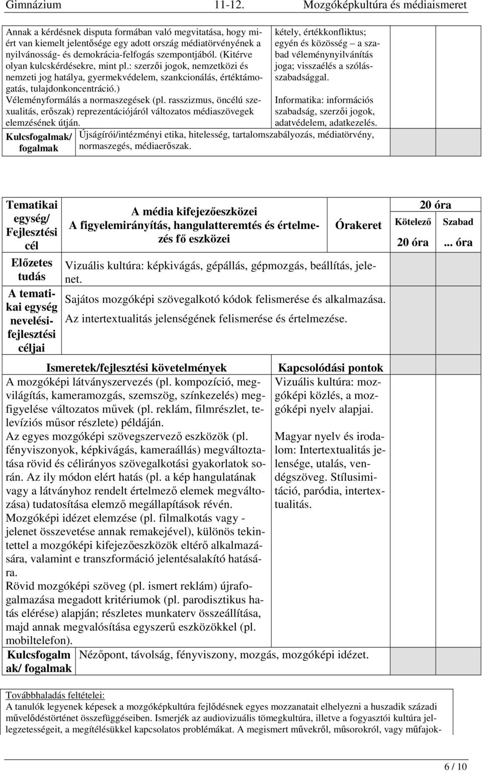 rasszizmus, önú szexualitás, erőszak) reprezentációjáról változatos médiaszövegek elemzésének útján.