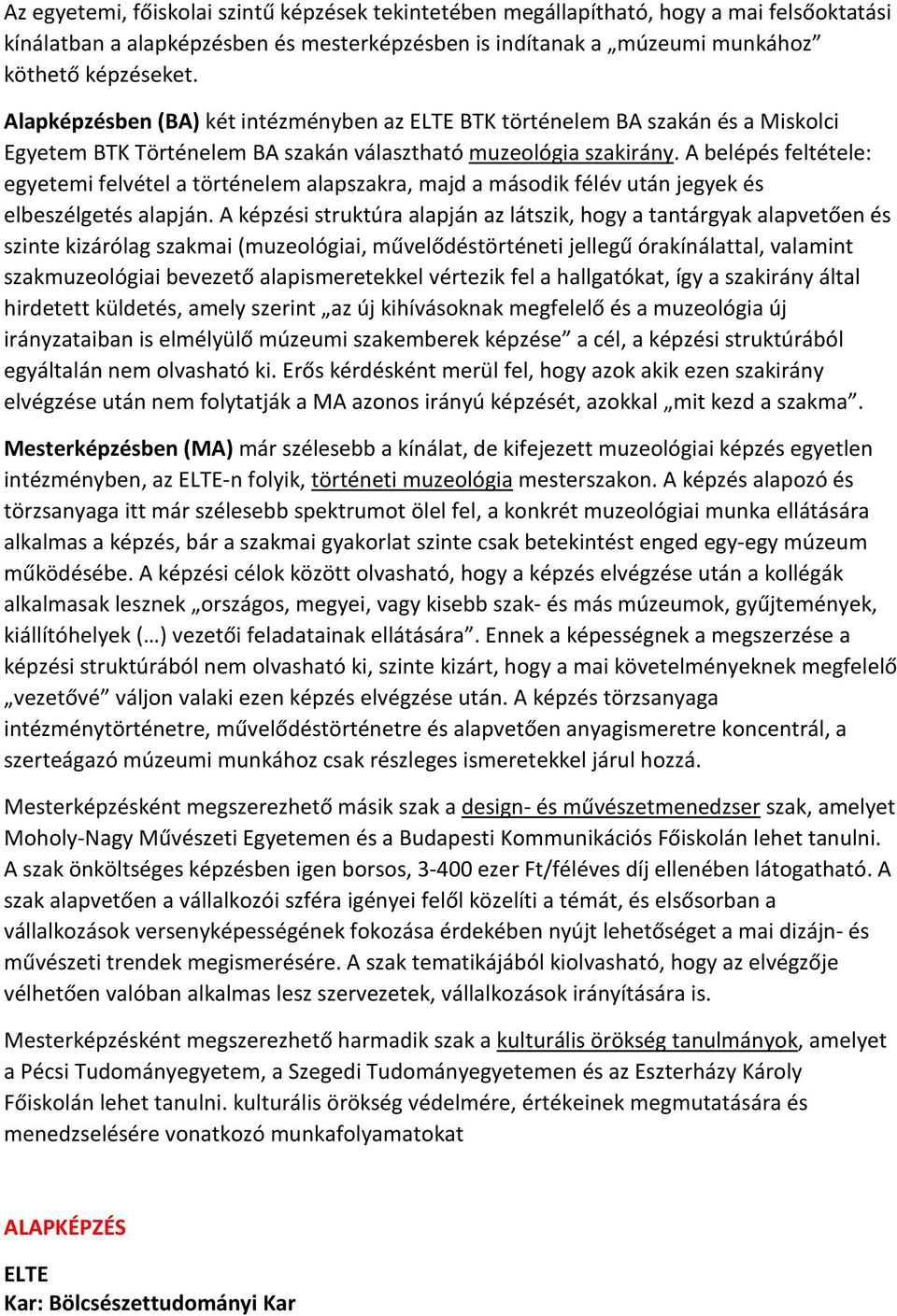 ALAPKÉPZÉS. ELTE Kar: Bölcsészettudományi Kar - PDF Ingyenes letöltés