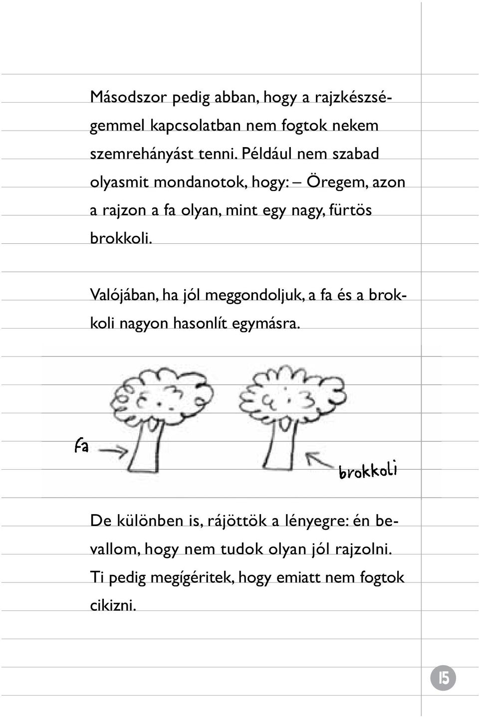 brokkoli. Valójában, ha jól meggondoljuk, a fa és a brok- koli nagyon hasonlít egymásra.