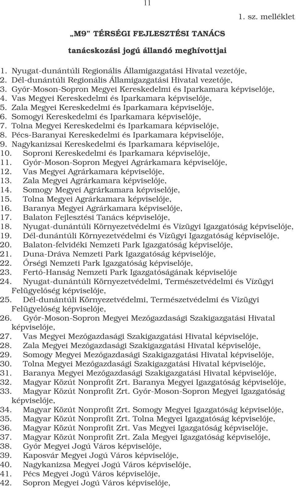 Somogyi Kereskedelmi és Iparkamara 7. Tolna Megyei Kereskedelmi és Iparkamara 8. Pécs-Baranyai Kereskedelmi és Iparkamara 9. Nagykanizsai Kereskedelmi és Iparkamara 10.