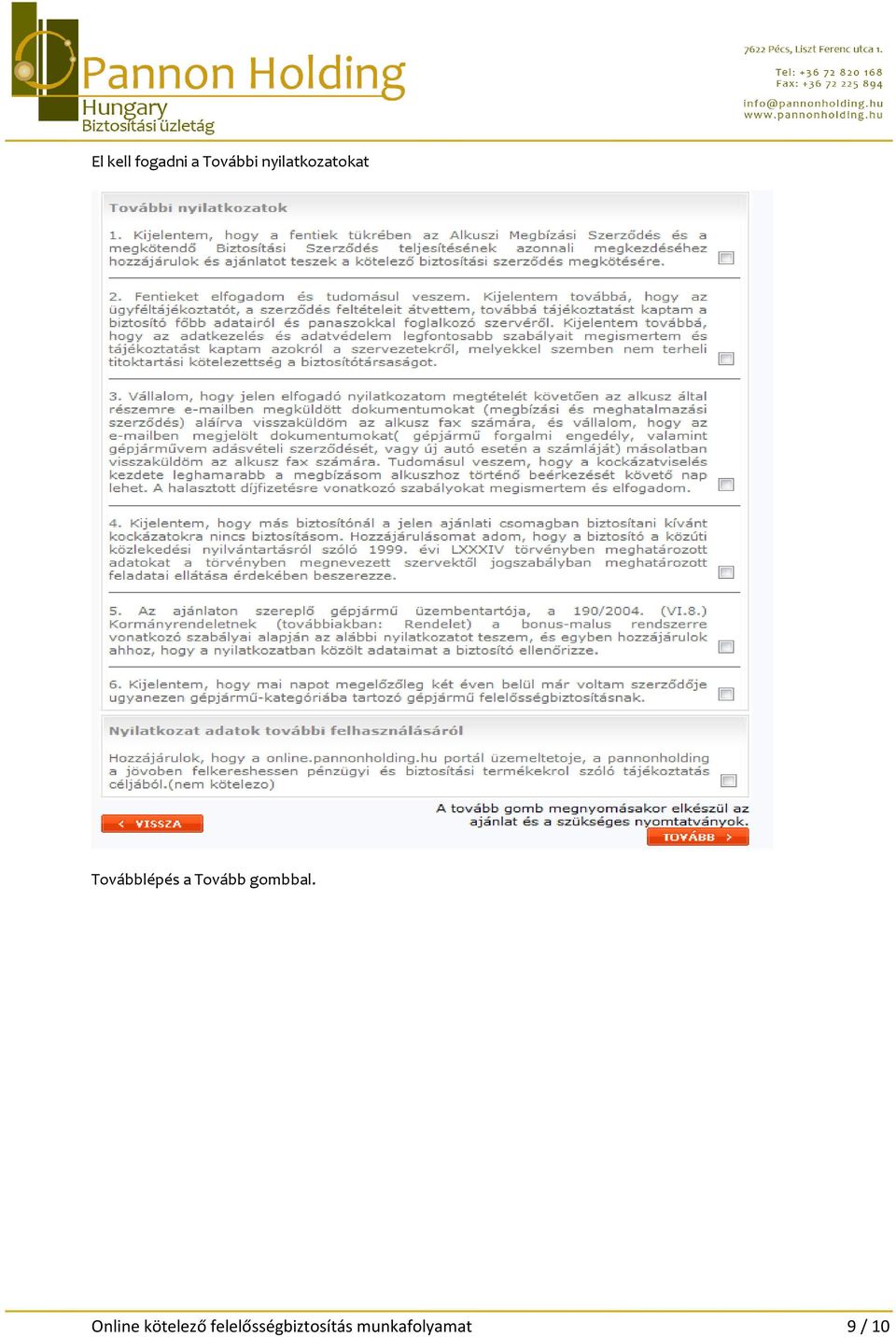 Tovább gombbal.
