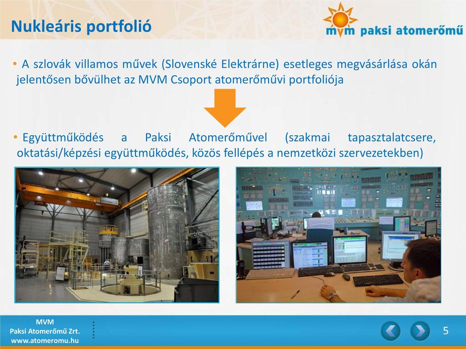 portfoliója Együttműködés a Paksi Atomerőművel (szakmai