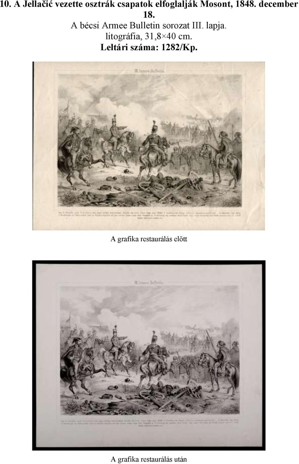 A bécsi Armee Bulletin sorozat III. lapja.