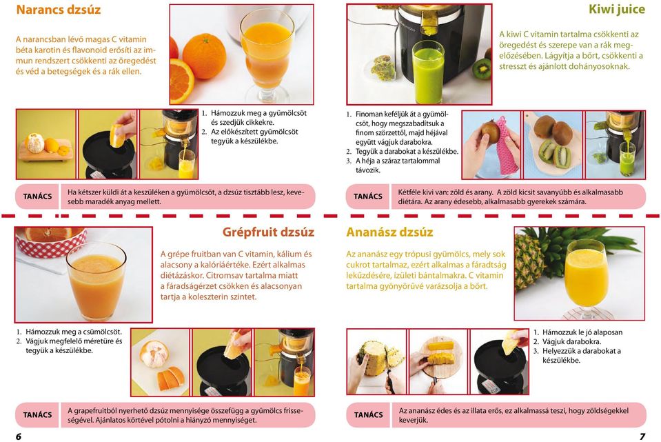 Hámozzuk meg a gyümölcsöt Orange Juice és szedjük cikkekre. Oranges have vitamin C, flavonoid and beta-carotene to prevent aging, strengthen the immune system and 2.
