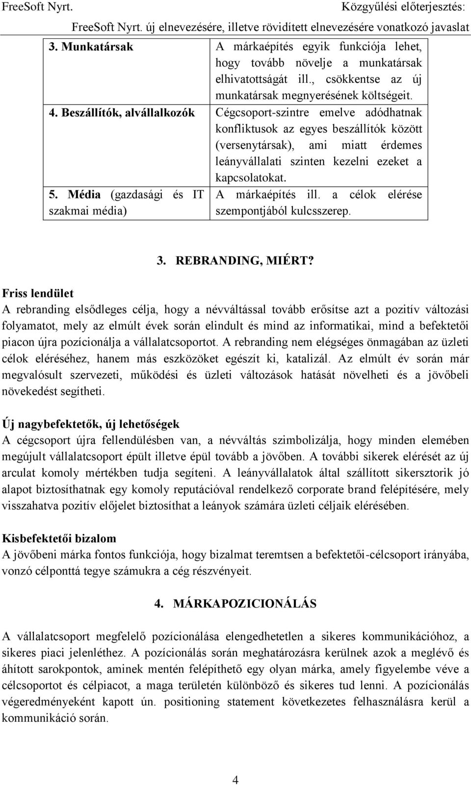 Média (gazdasági és IT szakmai média) A márkaépítés ill. a célok elérése szempontjából kulcsszerep. 3. REBRANDING, MIÉRT?