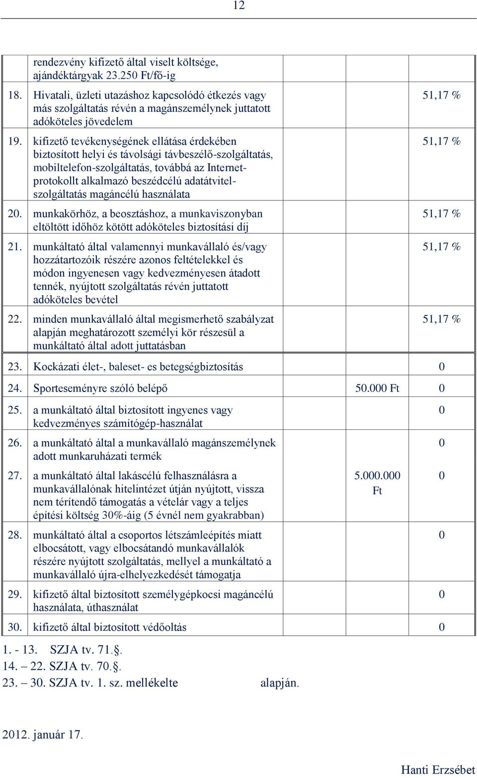 kifizető tevékenységének ellátása érdekében biztosított helyi és távolsági távbeszélő-szolgáltatás, mobiltelefon-szolgáltatás, továbbá az Internetprotokollt alkalmazó beszédcélú