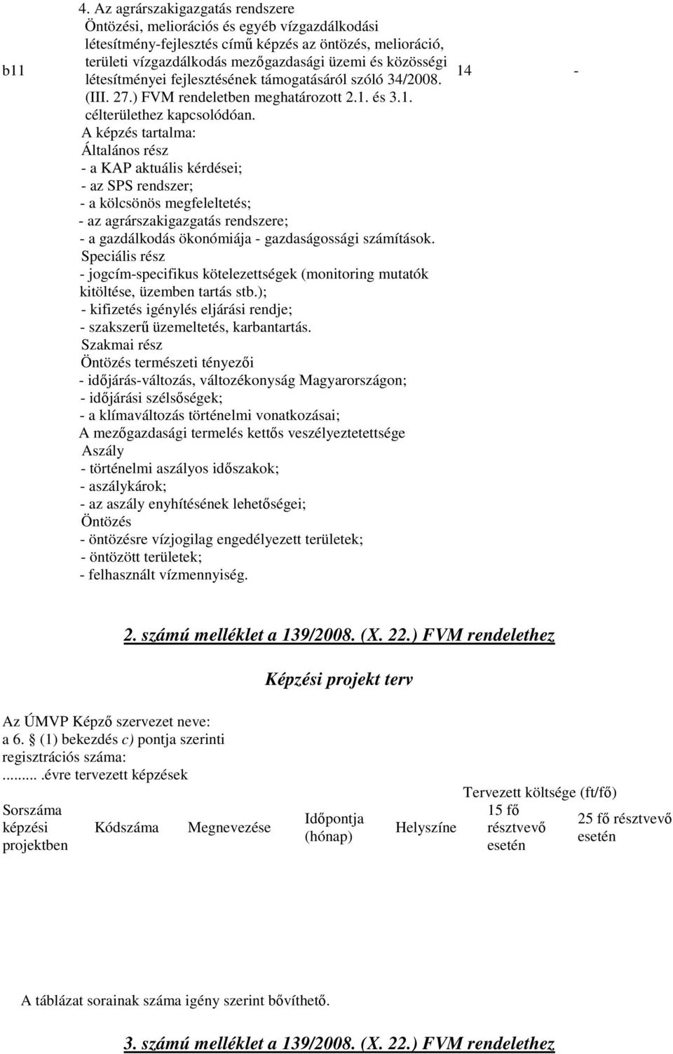 létesítményei fejlesztésének támogatásáról szóló 34/2008. (III. 27.) FVM rendeletben meghatározott 2.1. és 3.1. célterülethez kapcsolódóan.