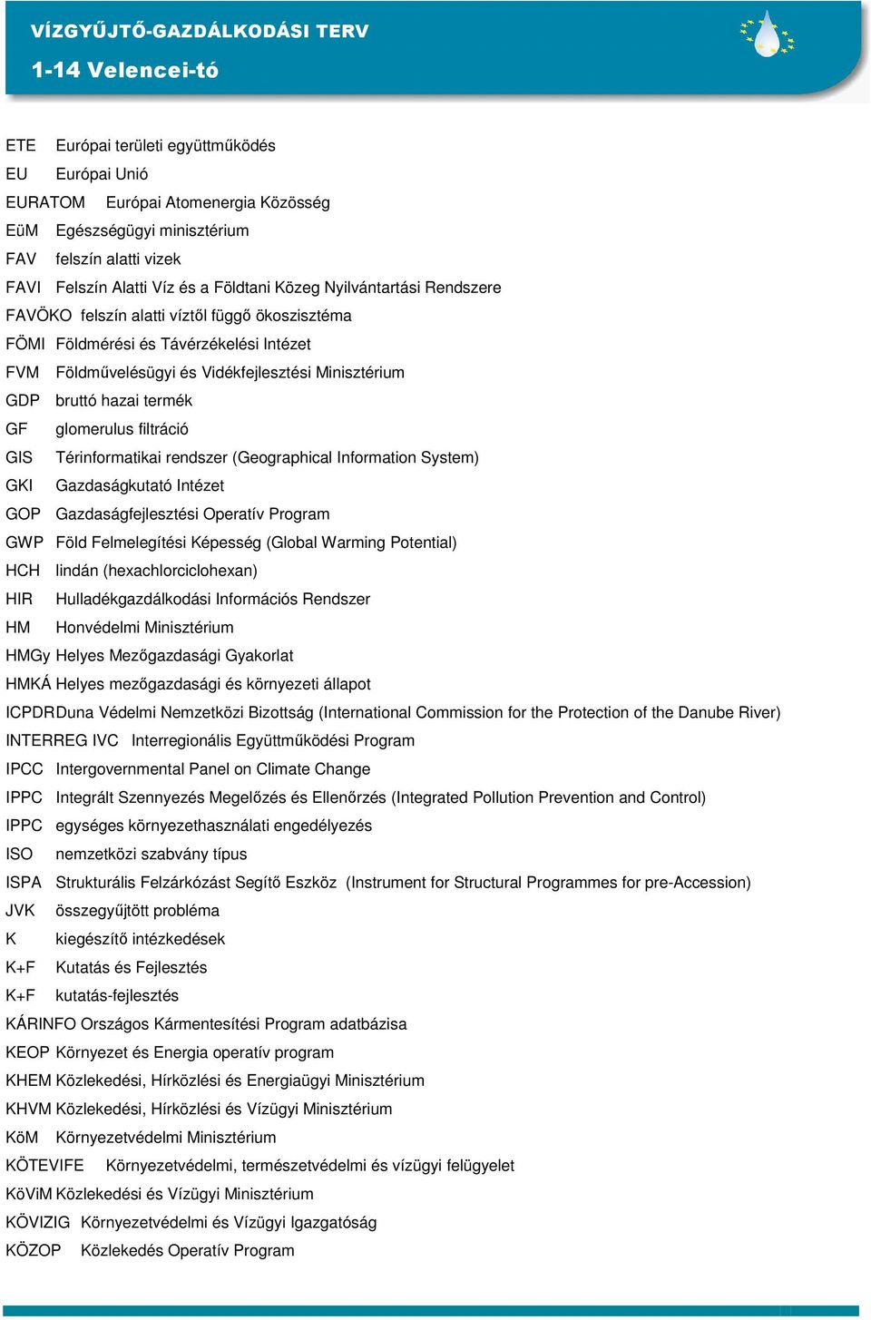 Minisztérium GDP bruttó hazai termék GF glomerulus filtráció GIS Térinformatikai rendszer (Geographical Information System) GKI Gazdaságkutató Intézet GOP Gazdaságfejlesztési Operatív Program GWP