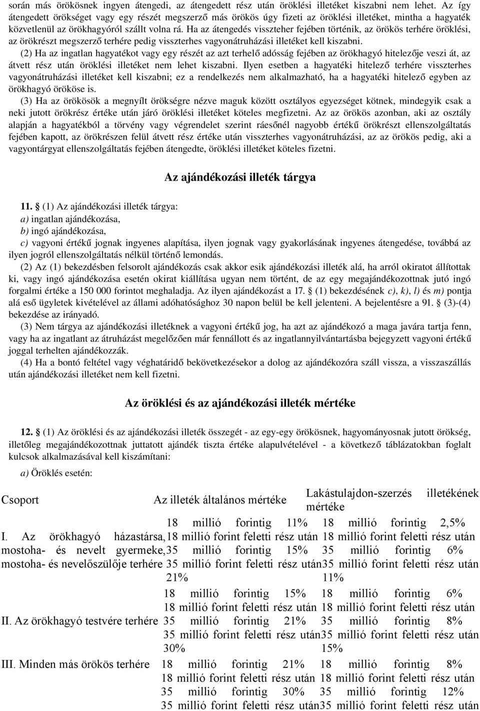 Ha az átengedés visszteher fejében történik, az örökös terhére öröklési, az örökrészt megszerz ő terhére pedig visszterhes vagyonátruházási illetéket kell kiszabni.