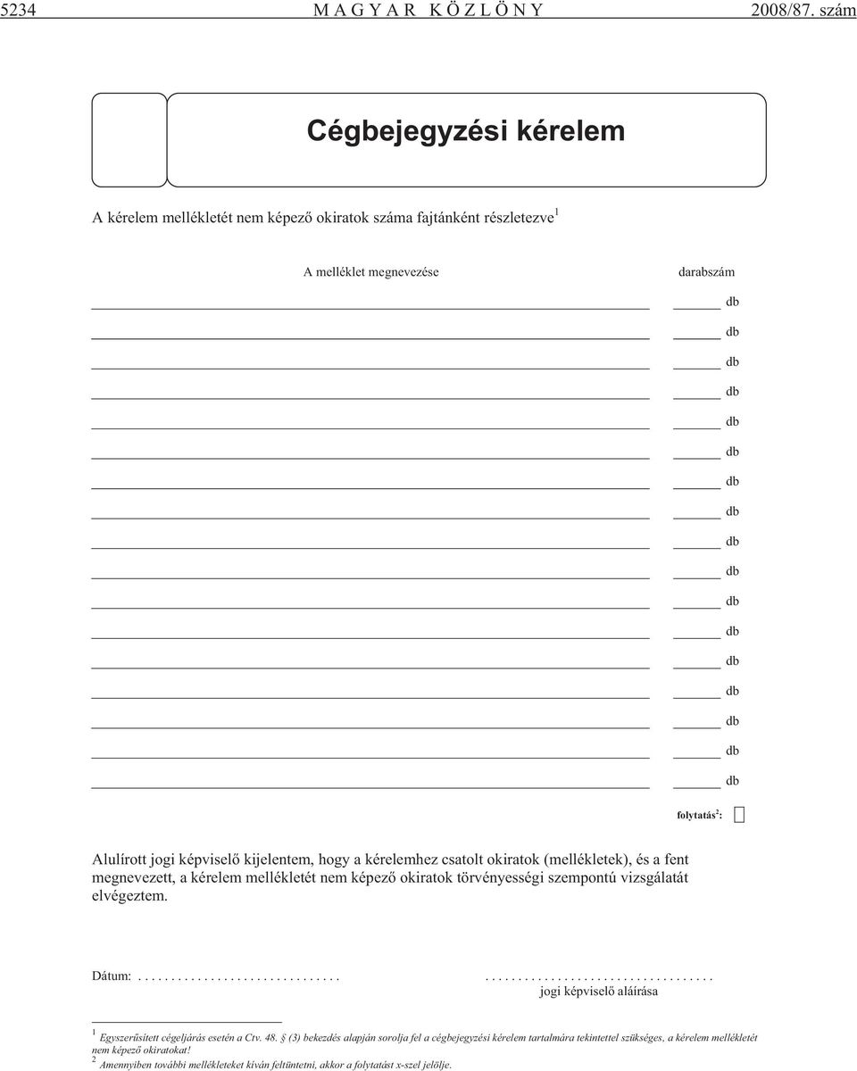 Alulírott jogi képvisel kijelentem, hogy a kérelemhez csatolt okiratok (mellékletek), és a fent megnevezett, a kérelem mellékletét nem képez okiratok törvényességi szempontú vizsgálatát elvégeztem.
