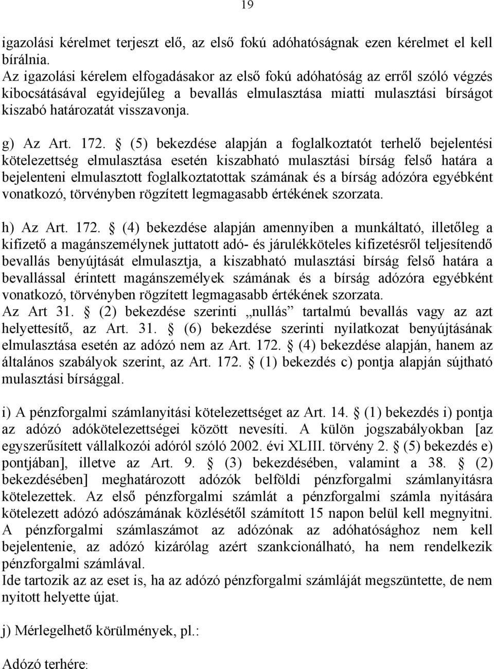 g) Az Art. 172.