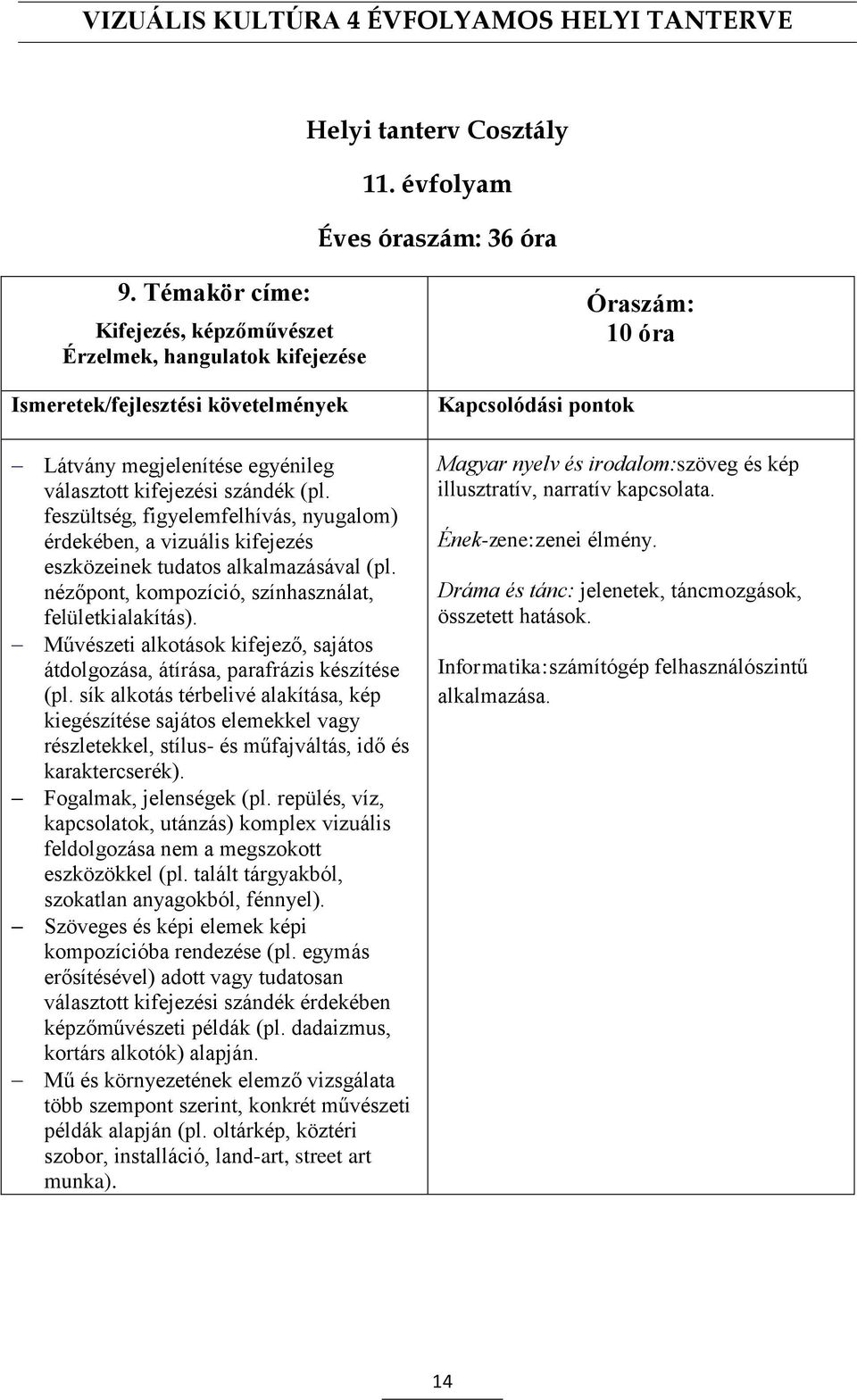 feszültség, figyelemfelhívás, nyugalom) érdekében, a vizuális kifejezés eszközeinek tudatos alkalmazásával (pl. nézőpont, kompozíció, színhasználat, felületkialakítás).