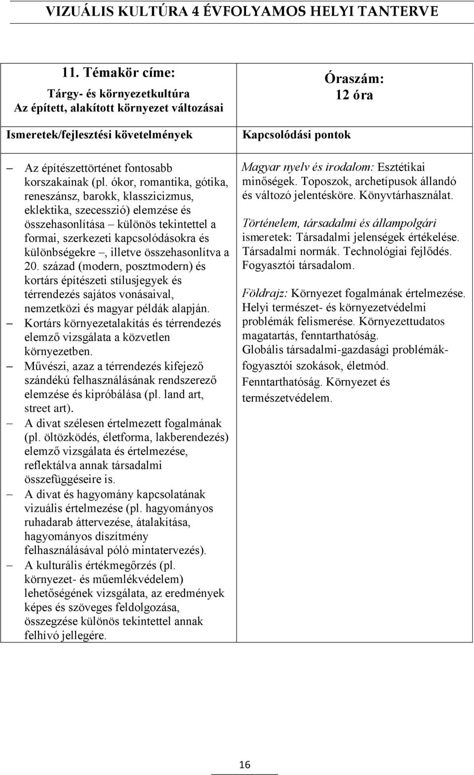 összehasonlítva a 20. század (modern, posztmodern) és kortárs építészeti stílusjegyek és térrendezés sajátos vonásaival, nemzetközi és magyar példák alapján.