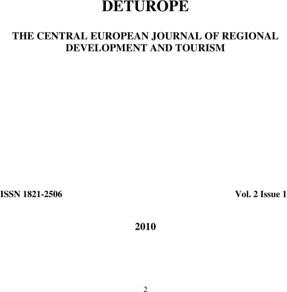 REGIONAL DEVELOPMENT AND