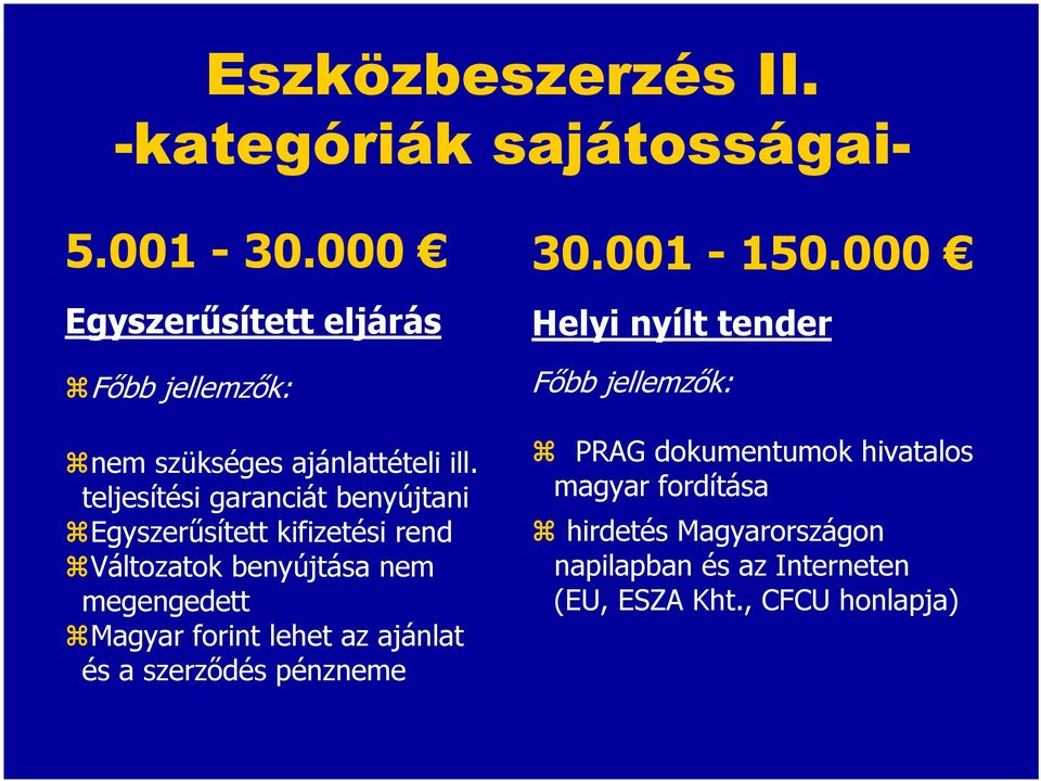 teljesítési garanciát benyújtani Egyszerűsített kifizetési rend Változatok benyújtása nem megengedett Magyar forint