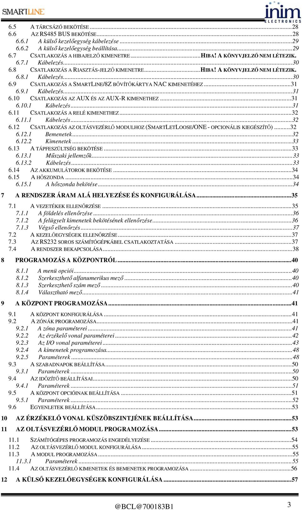 9.1 Kábelezés...31 6.10 CSATLAKOZÁS AZ AUX ÉS AZ AUX-R KIMENETHEZ...31 6.10.1 Kábelezés...31 6.11 CSATLAKOZÁS A RELÉ KIMENETHEZ...32 6.