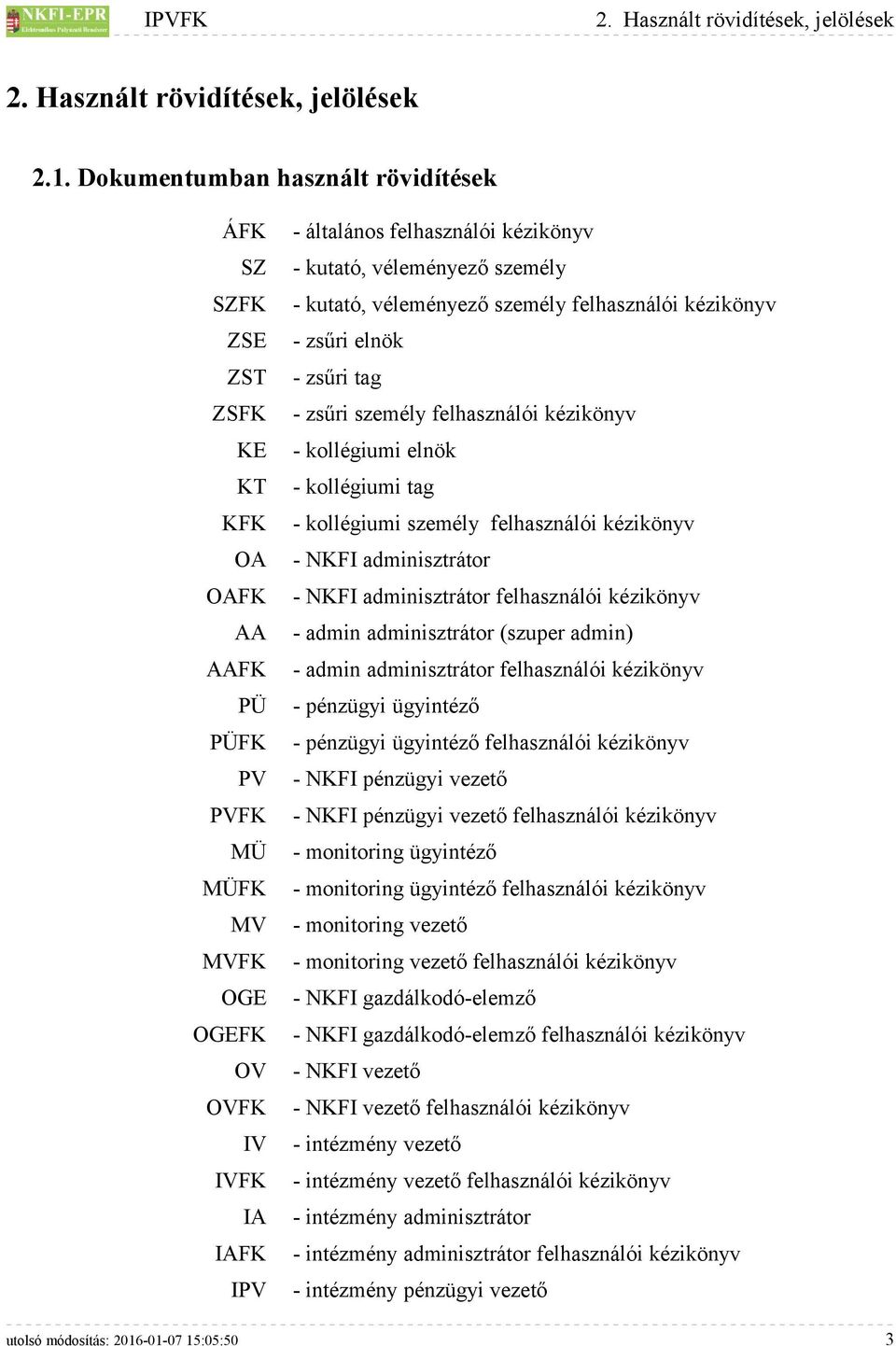 személy felhasználói kézikönyv - kollégiumi elnök - kollégiumi tag - kollégiumi személy felhasználói kézikönyv - NKFI adminisztrátor - NKFI adminisztrátor felhasználói kézikönyv - admin