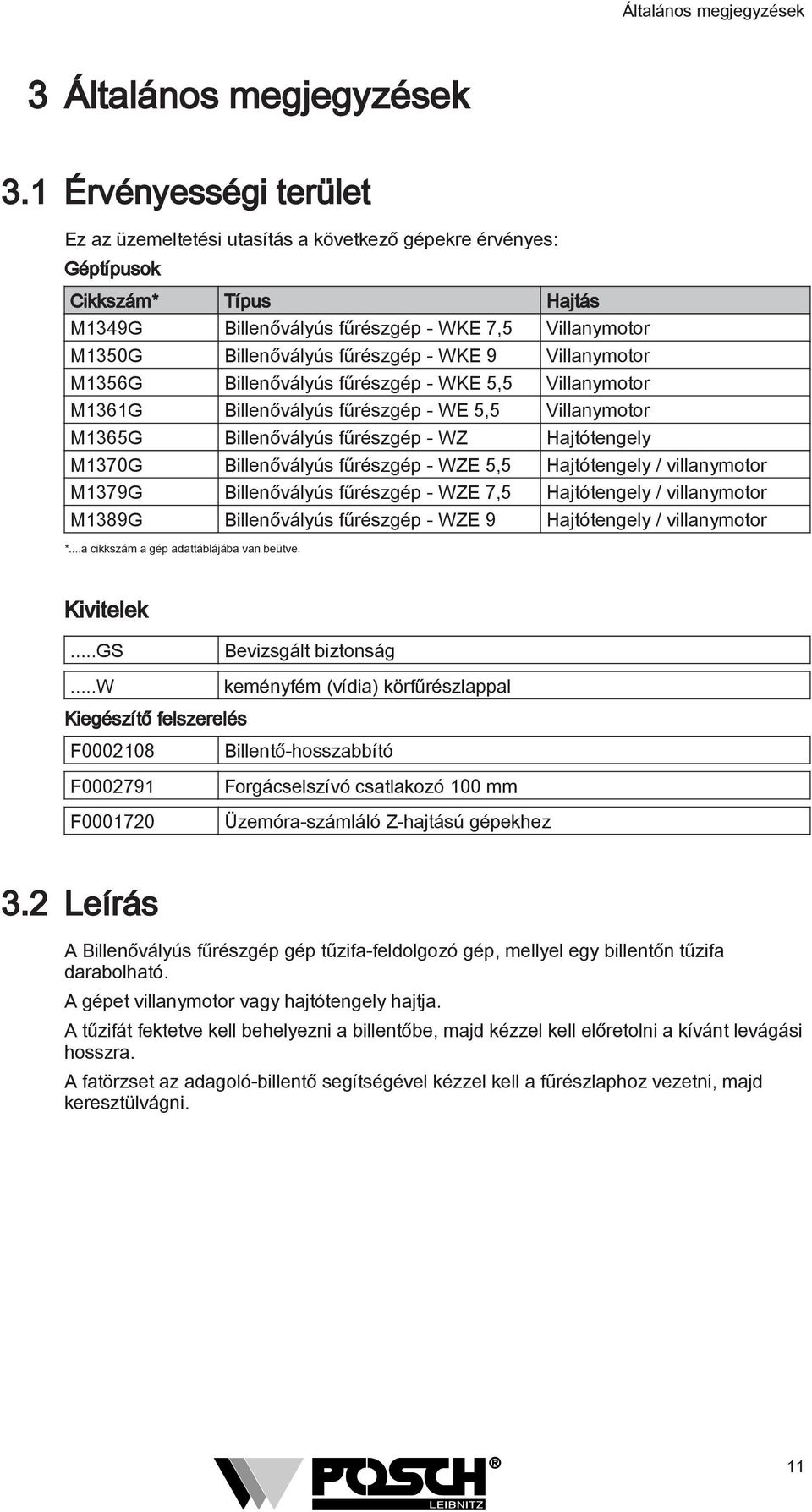 - WKE 9 Villanymotor M1356G Billenővályús fűrészgép - WKE 5,5 Villanymotor M1361G Billenővályús fűrészgép - WE 5,5 Villanymotor M1365G Billenővályús fűrészgép - WZ Hajtótengely M1370G Billenővályús