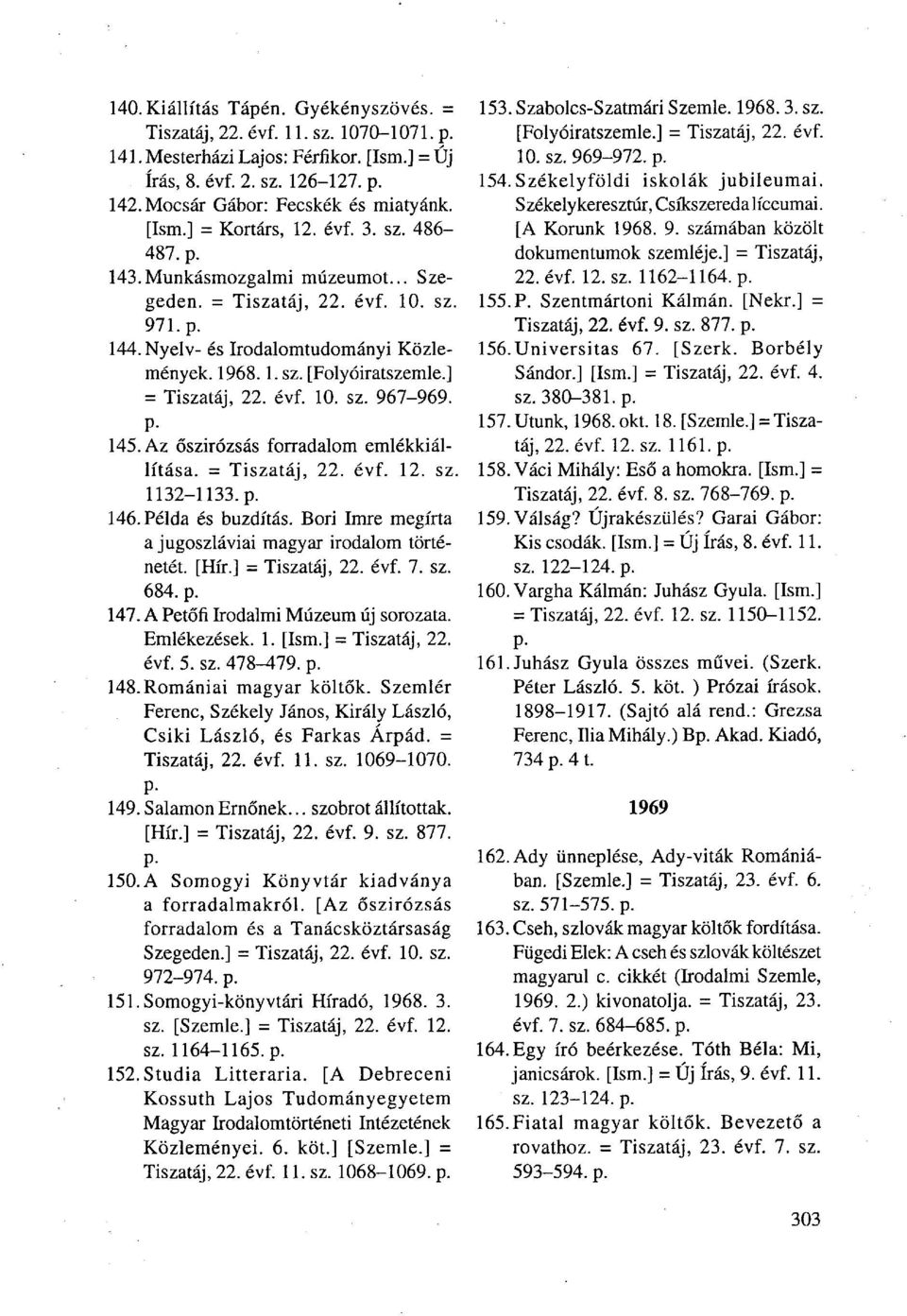 ] = Tiszatáj, 22. évf. 10. sz. 967-969. 145. Az őszirózsás forradalom emlékkiállítása. = Tiszatáj, 22. évf. 12. sz. 1132-1133. p. 146. Példa és buzdítás.