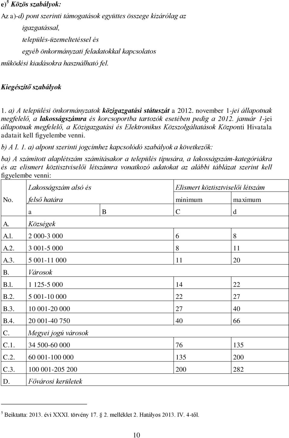 november 1-jei állapotnak megfelelő, a lakosságszámra és korcsoportba tartozók esetében pedig a 2012.