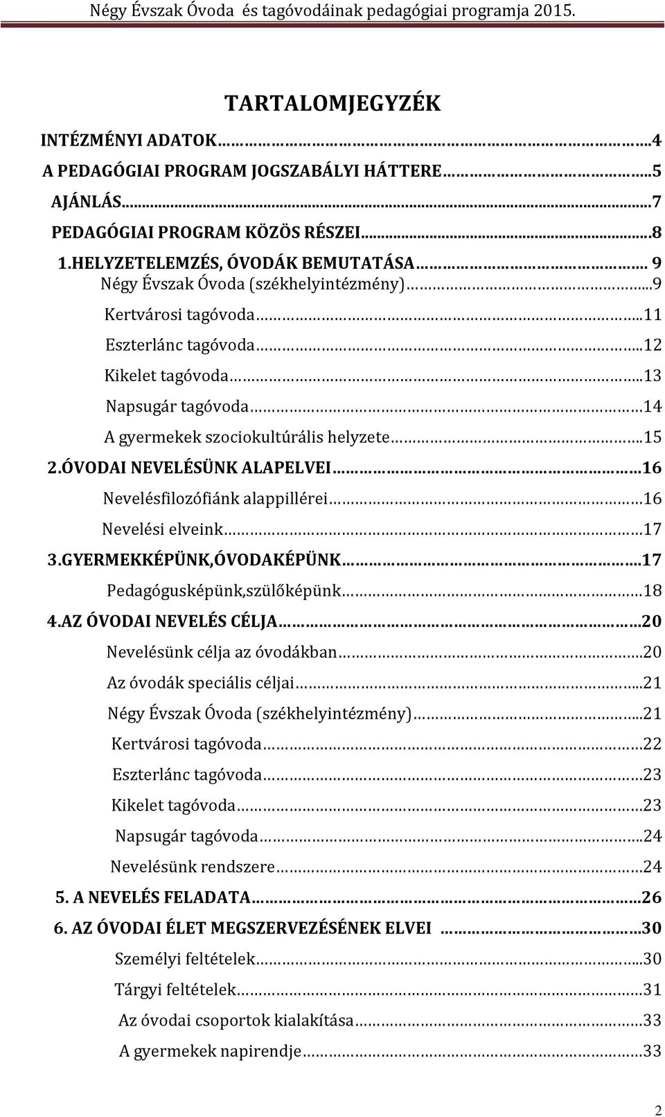 ÓVODAI NEVELÉSÜNK ALAPELVEI 16 Nevelésfilozófiánk alappillérei 16 Nevelési elveink 17 3.GYERMEKKÉPÜNK,ÓVODAKÉPÜNK.17 Pedagógusképünk,szülőképünk 18 4.