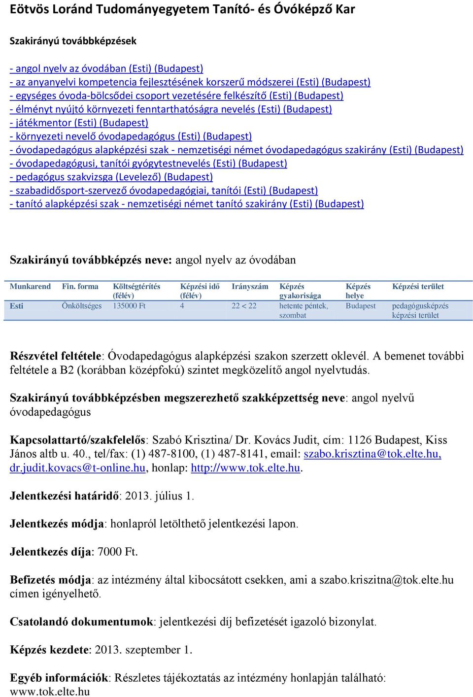 Eötvös Loránd Tudományegyetem Tanító- és Óvóképző Kar - PDF Free Download