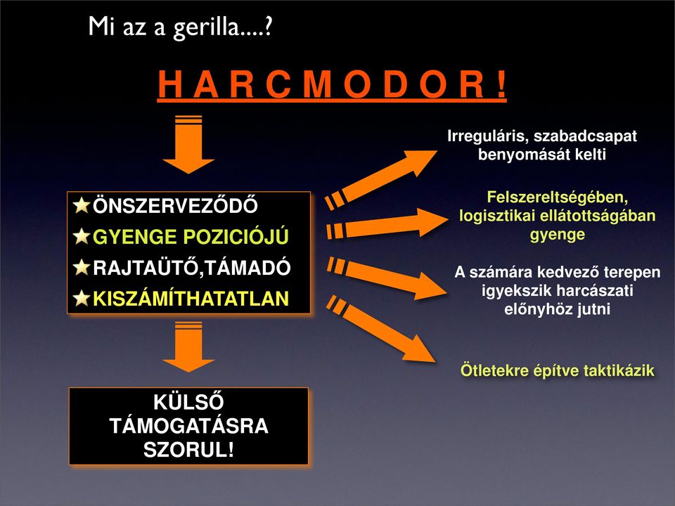 RAJTAÜTŐ,TÁMADÓ KISZÁMÍTHATATLAN Felszereltségében, logisztikai ellátottságában